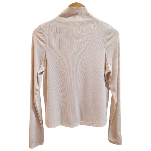 Who What Wear Collection Cream Mock Turtleneck Sweater Size XL Ribbed Stretchy - Picture 1 of 9